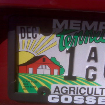 Tennessee agriculture license plate