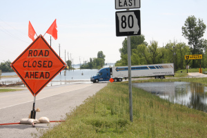 road closed in Matthews, Missouri due to flooding