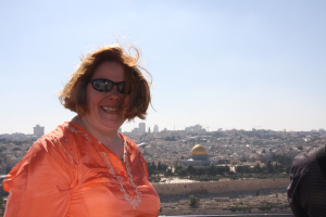 portrait at overlook of Jerusalem