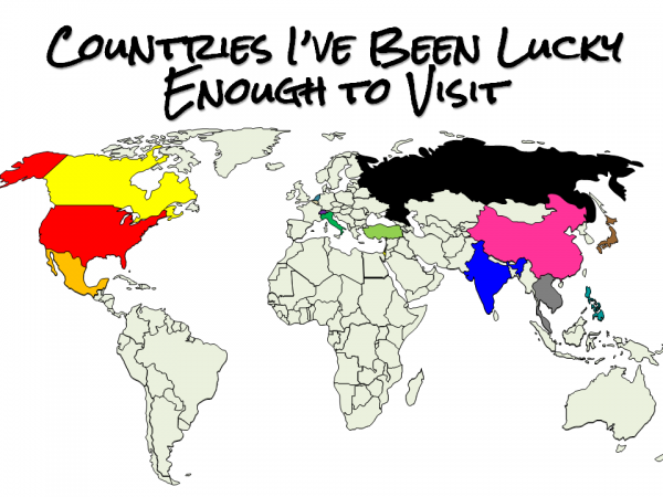 Countries I’ve Been Lucky Enough to Visit 2012