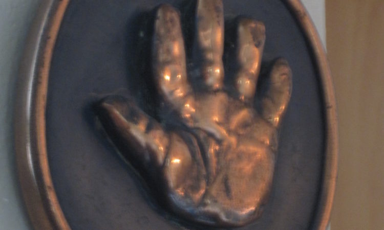 The handprints mom made when I was a baby