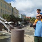 checking out the fountain on the Charleston water front