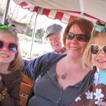 riding on the zoo train -- all aboard!