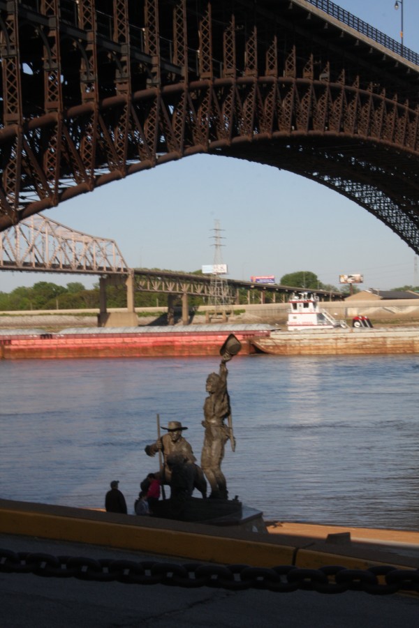 Lewis & Clark statue on the Mississippi Riverfront