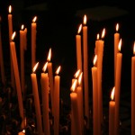 prayer candles closeup