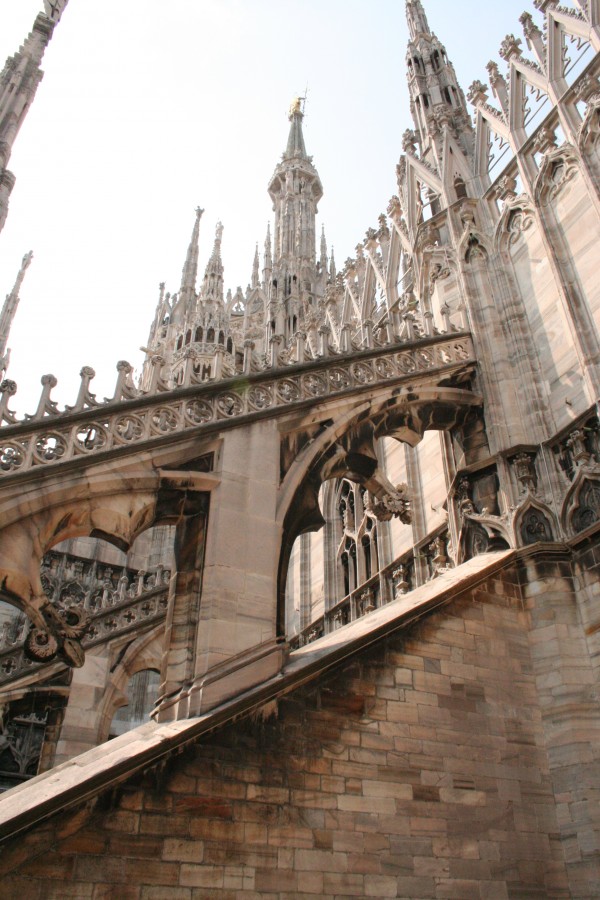 on the roof of Milan's Duomo