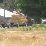 straw bales on a trailer