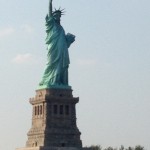 the Statue of Liberty from the boat
