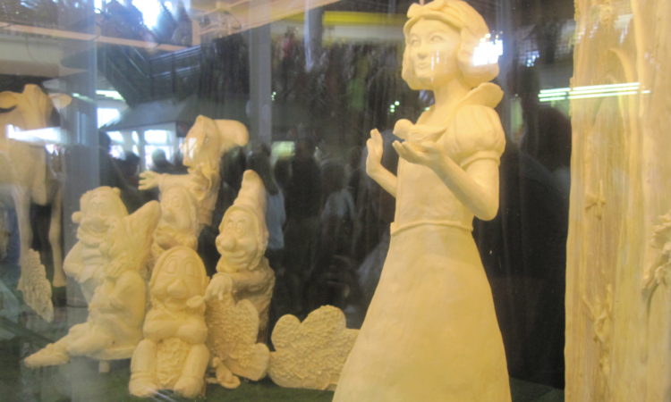 Snow White and the Seven Dwarfs sculpted in butter for the Iowa State Fair