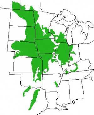 Map of US prairie region