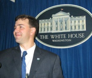 White House briefing room visit with Seth