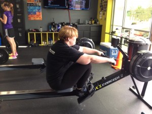 me on the rowing machine