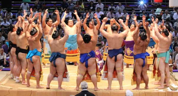 ceremonial opening of sumo rounds