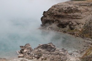 Grand Prismatic Spring Yellowstone closeup