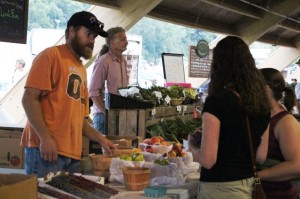 farmer at the farmers' market in Bozeman