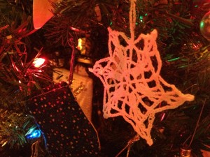 crocheted snowflake from grandmom