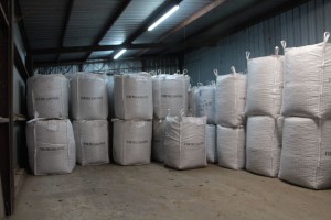 warehouse filled with pecans