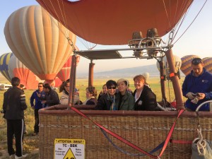 in a hot air balloon! 