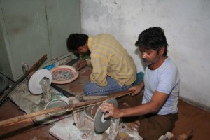 artisans doing inlay