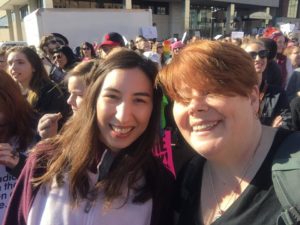 marching with a friend