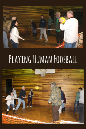 Playing Human Foosball